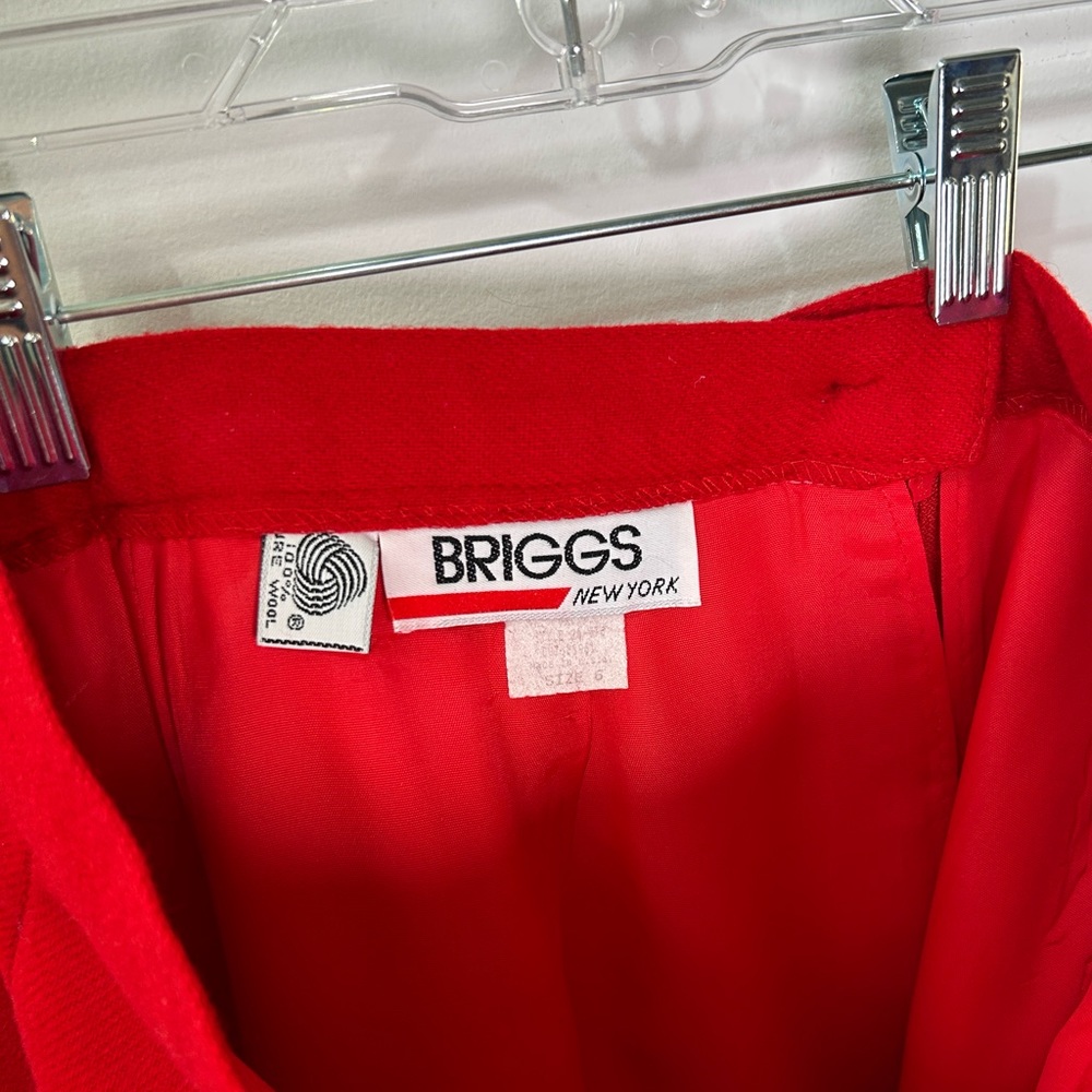 Vintage Briggs Red 100% Wool Pencil Skirt - Picture 4 of 7